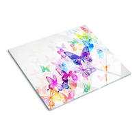 GLASPLATTE 60x52 cm Bunte Schmetterlinge - Multicolor, Glas (60/0.4/52cm) - TULUP