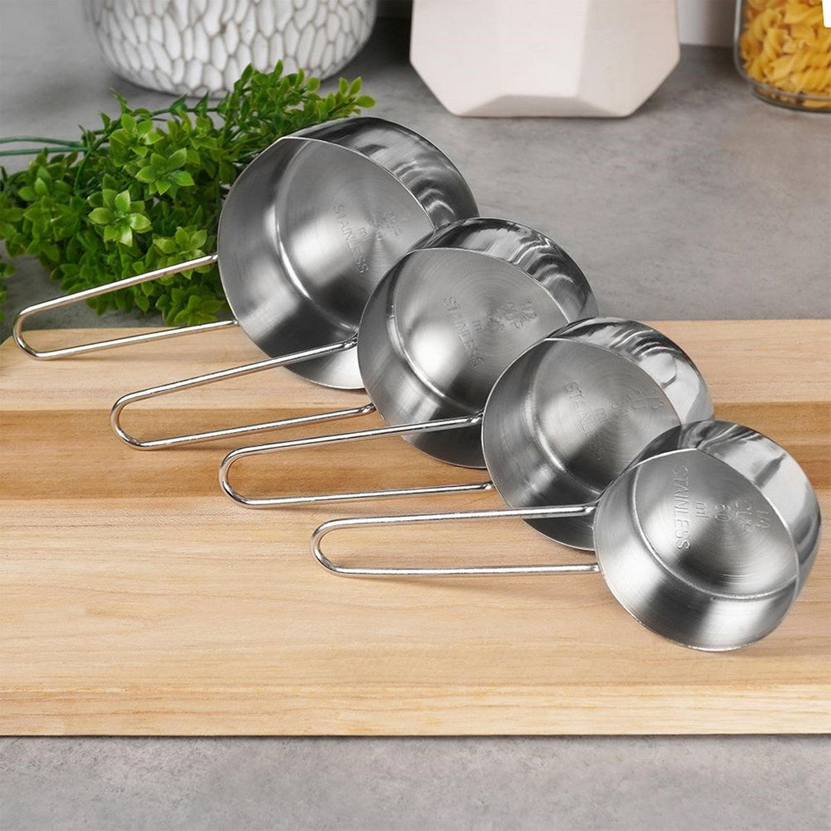MESSBECHERSET Basic Silber 16.5/8.5/7 cm Metall - Silberfarben, Metall (0.5L) - Mondex