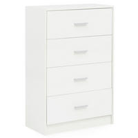 KOMMODE – Hochglanz, 4 Schubladen - Weiß, Holz/Metall (60/90/30cm) - KADIMA DESIGN