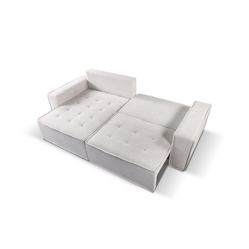 Thumbnail - Fun Möbel Ecksofa, Creme, Textil, Ottomane links, 248x140 cm, Wohnzimmer, Sofas & Couches, Wohnlandschaften, Ecksofas