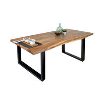 ESSTISCH THEA - Beige/Schwarz, Holz/Metall (80/120/77cm) - SAM
