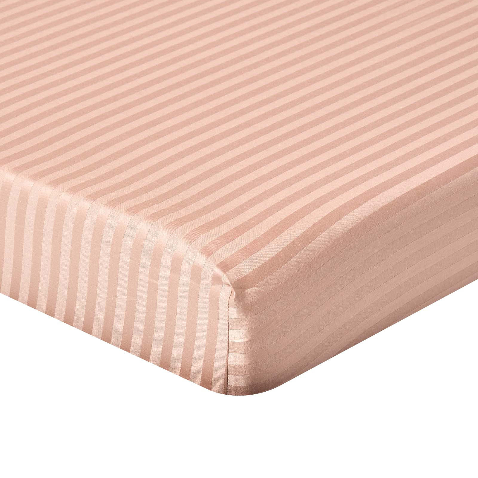 SPANNBETTLAKEN Damast gestreift, 100% Ägyptische Baumwolle - Beige, Textil (90/190cm) - Homescapes