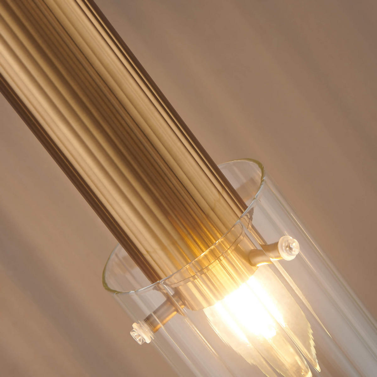 HÄNGELEUCHTE Poggio, Transparent und goldfarben, 31.5cm - Transparent, Glas (8/8/31.5cm) - KOSILUM