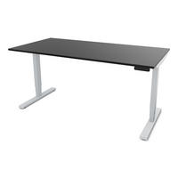 SCHREIBTISCH Elektrisch höhenverstellbarer Schreibtisch Y-Line Schwarz Weißaluminium 160/80/62-127cm - Weiß Hochglanz/Silberfarben, Holzwerkstoff/Metall (80/160/127cm) - ASSMANN