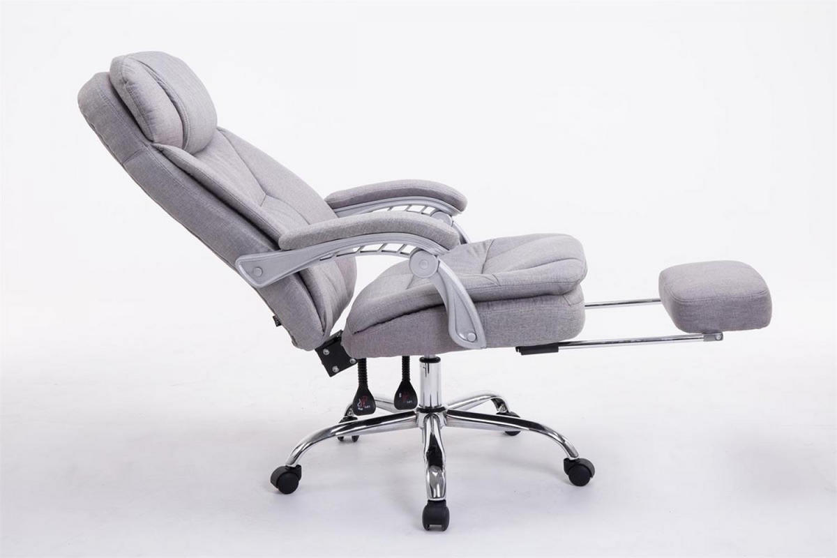 CHEFSESSEL Stoff Grau - Chromfarben/Grau, Textil/Metall (67/112/67cm) - CLP
