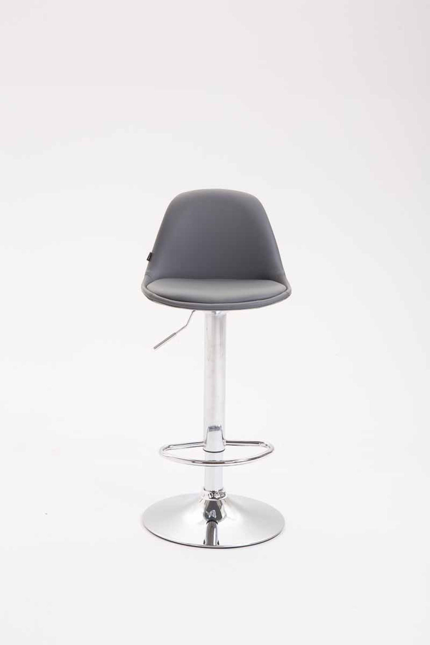 BARHOCKER Kilian, Gestell Metall in Chromoptik, Vollgepolstert Kunstleder Grau - Chromfarben/Grau, Kunststoff/Textil (39/100/43cm) - TPFLiving