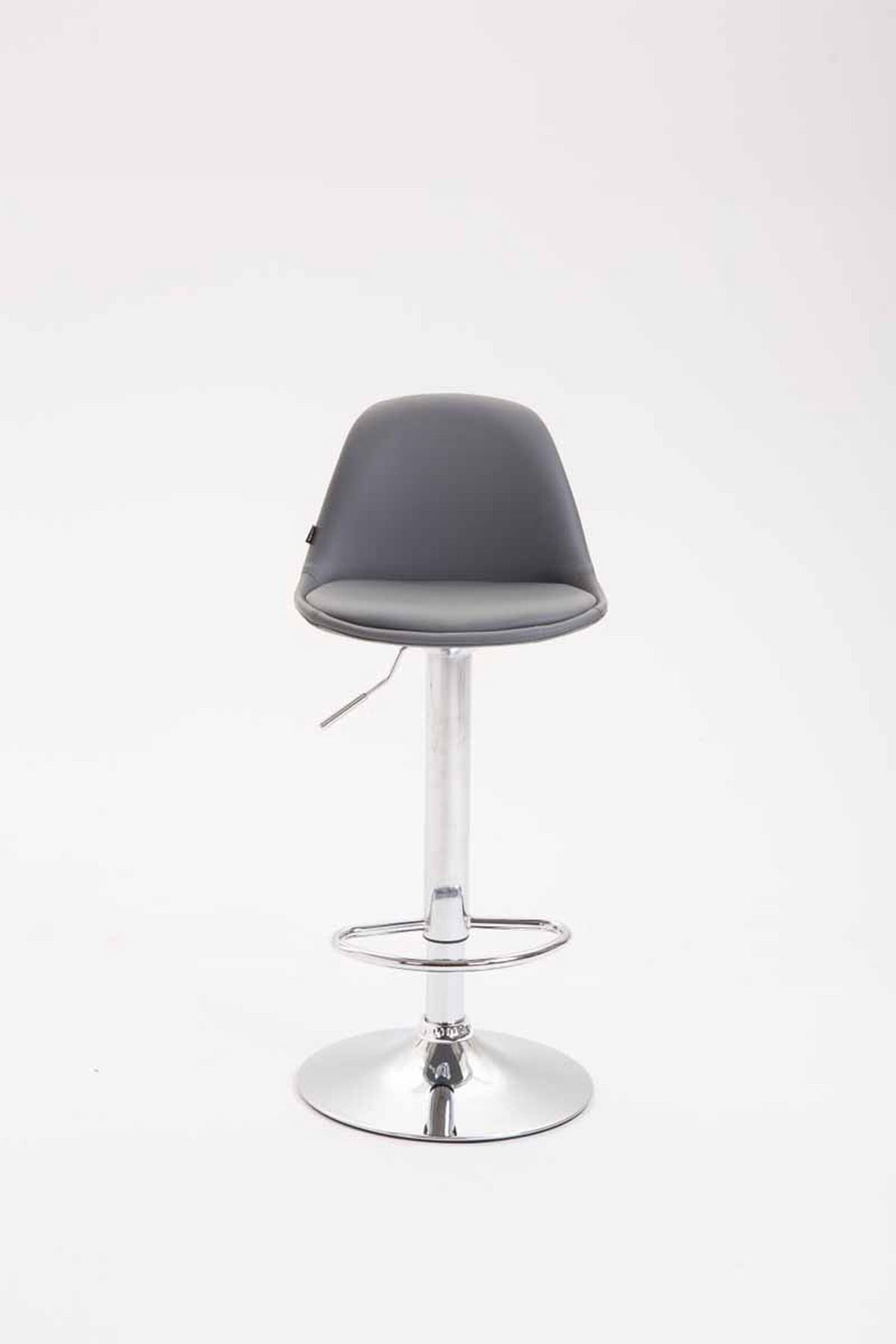 BARHOCKER Kilian, Gestell Metall in Chromoptik, Vollgepolstert Kunstleder Grau - Chromfarben/Grau, Kunststoff/Textil (39/100/43cm) - TPFLiving