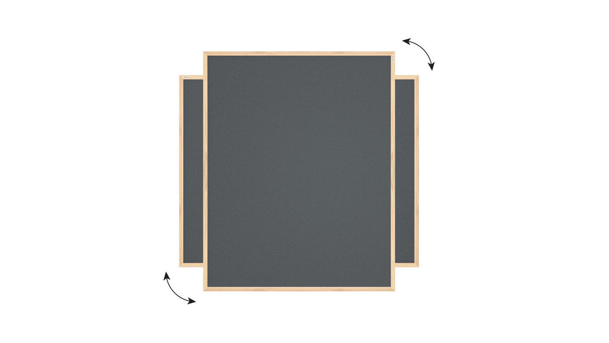 GRAU Pinnwand mit Holz Rahmen 100x80cm Korktafel Korkwand - Grau, Holz (100/80/1.6cm) - ALLboards