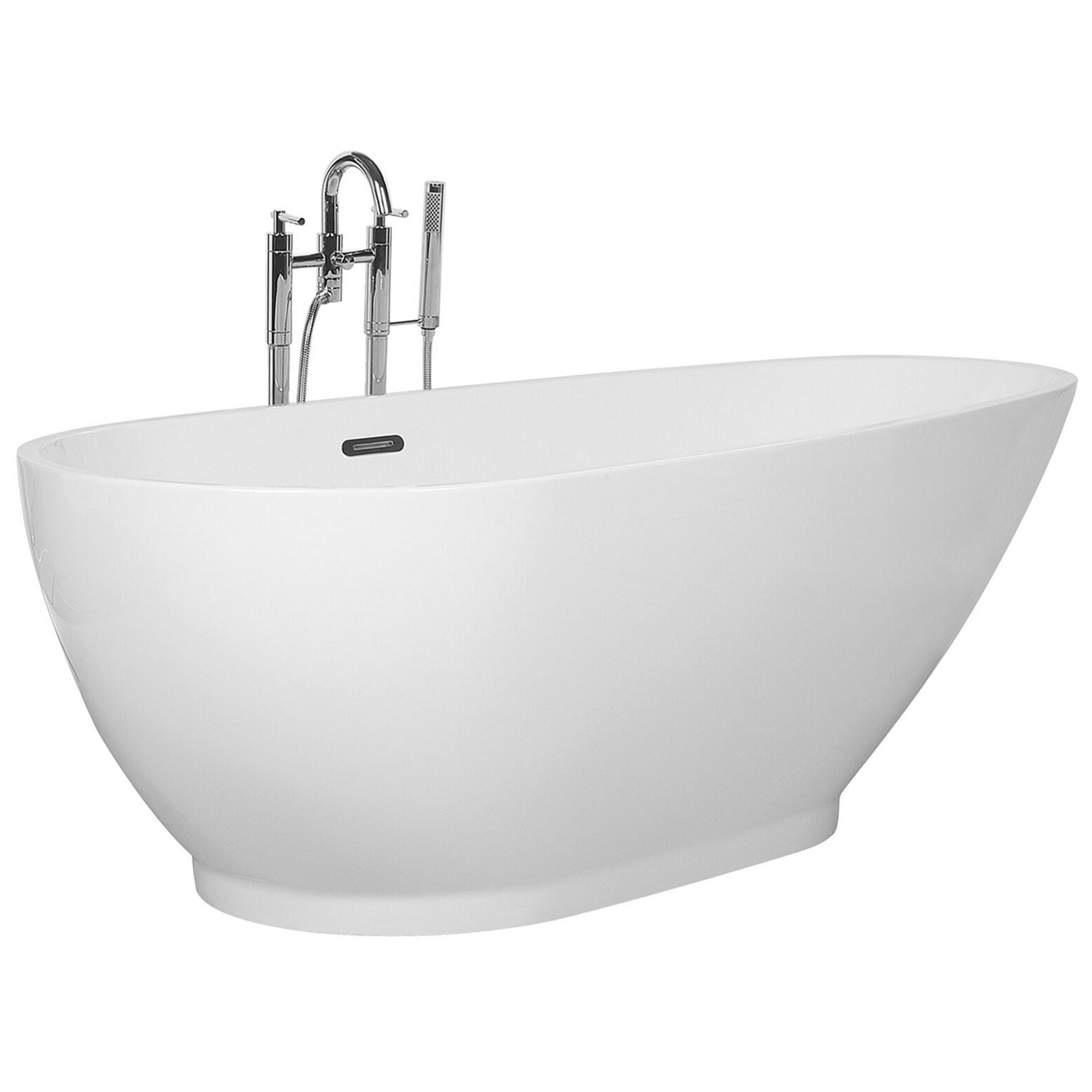 BADEWANNE FREISTEHEND 82x173x59 cm weiß Guiana - Weiß, Kunststoff (82/60/173cm) - Beliani