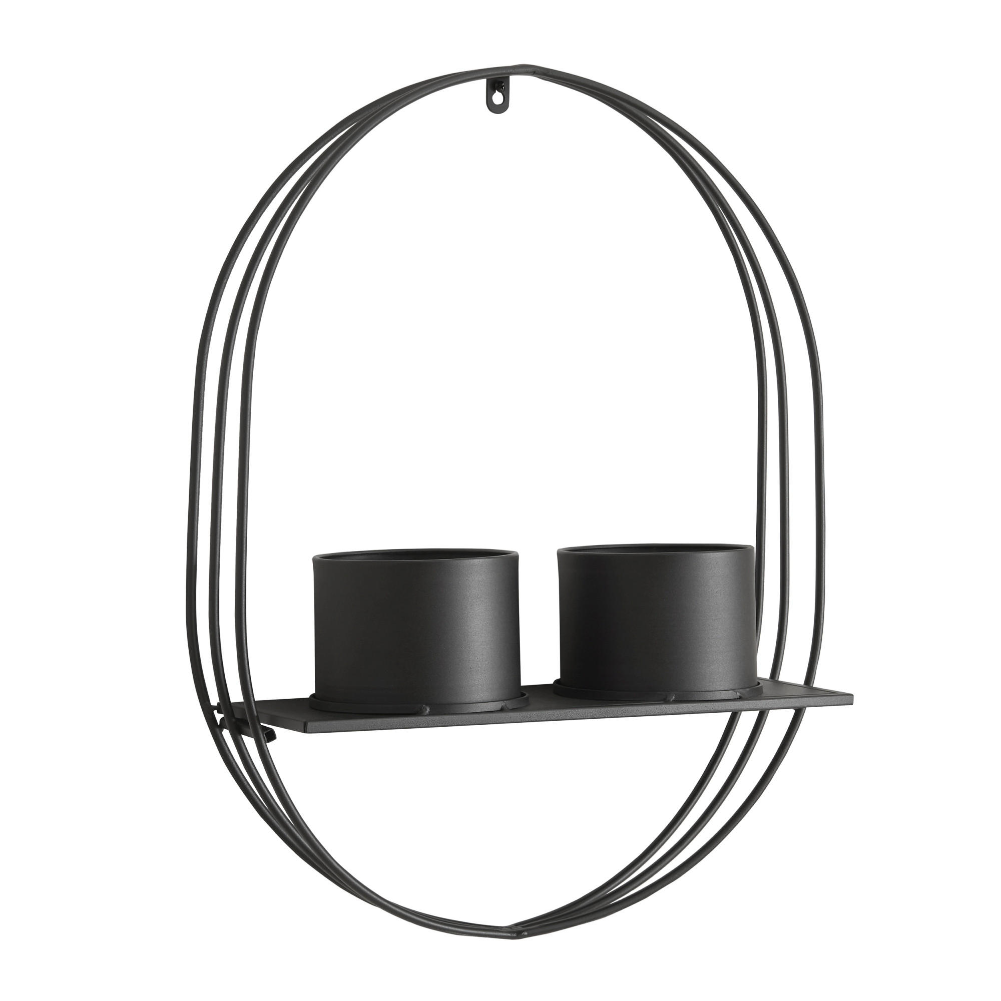 PFLANZENREGAL Vestby - Schwarz, Metall (46.5/61/15cm) - [en.casa]