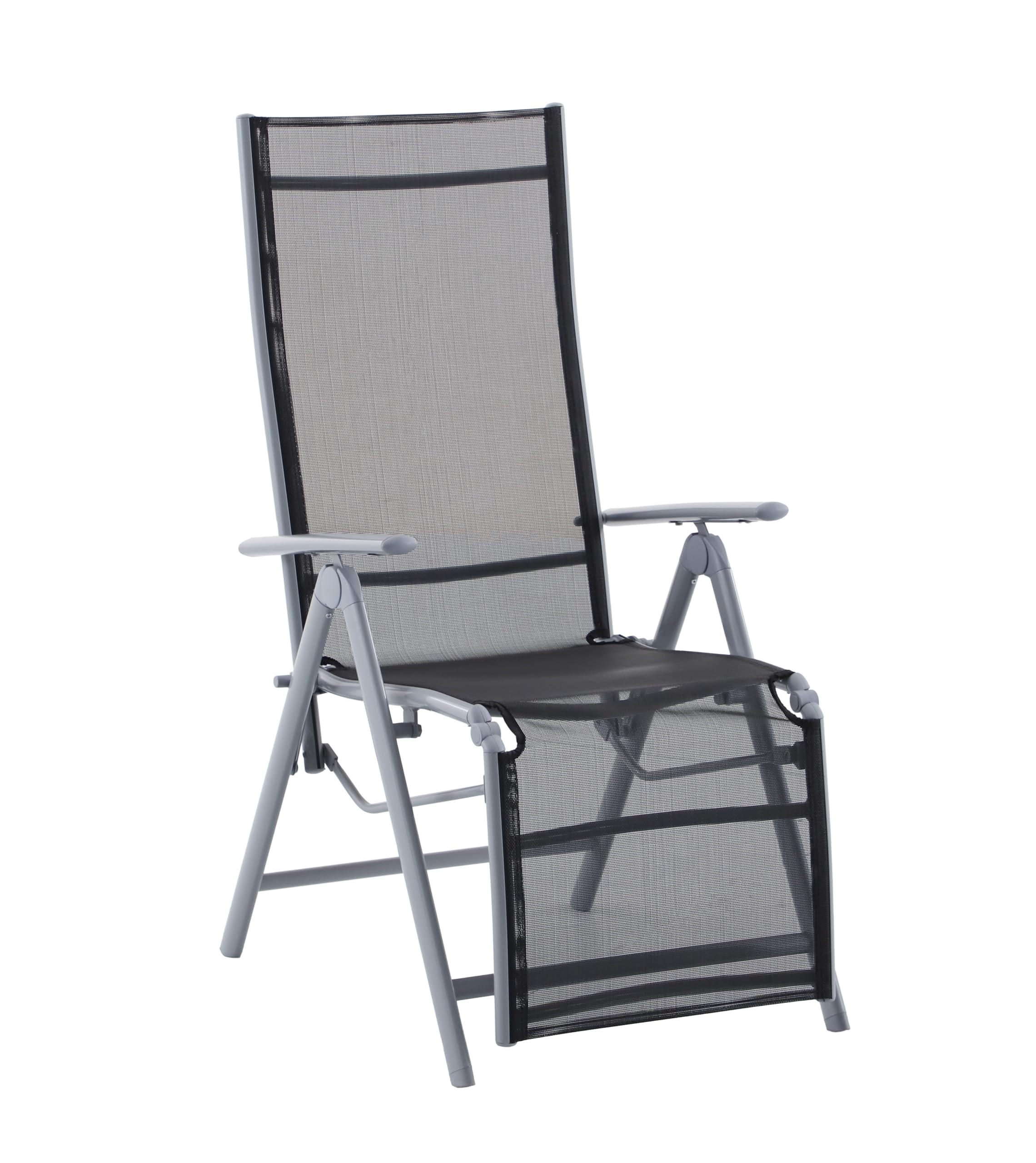 Deluke Liegestuhl Schwarz 56x112x81 cm