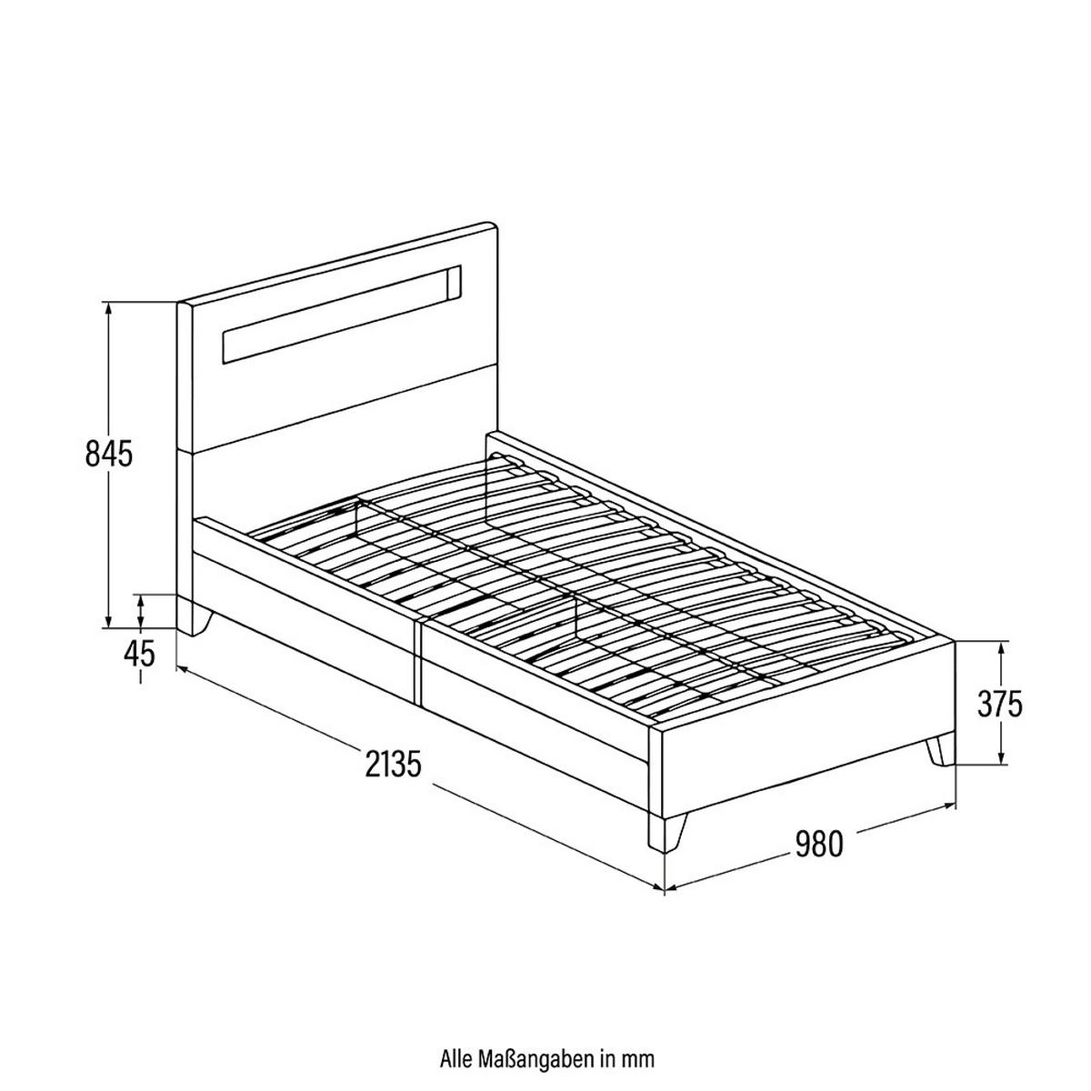 LED BETT NUBE - Weiß, 90 x 200 cm - Weiß, Kunststoff - Home Deluxe