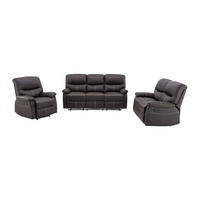 SOFAGARNITUR mit Relaxfunktion - 6 -Sitzer - Kunstleder - braun - CANBY - Braun, Leder (183/95/90cm) - Vente-Unique