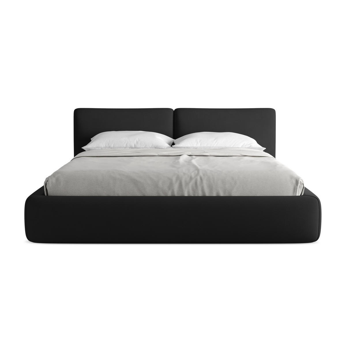 POLSTERBETT mit Bettkasten und Lattenrost 200x228 Schwarz - Schwarz, Kunststoff/Textil (180/200cm) - LaMiaSofa
