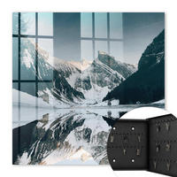SCHLÜSSELBOX Schwarz 30x30 cm- Türöffnung nach rechts - Winterlandschaft - Weiß, Metall (30/30/5cm) - TULUP