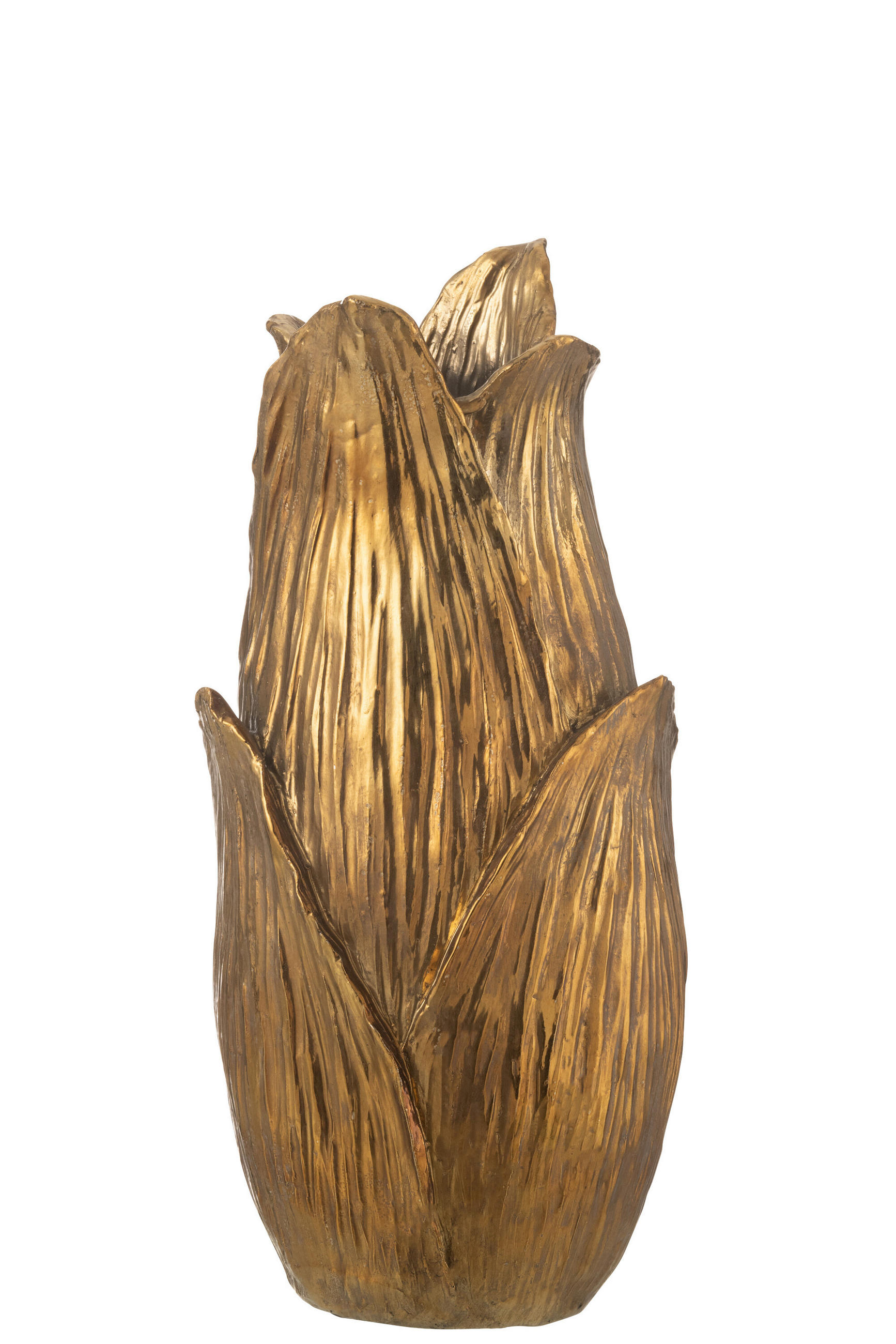 VASE NEBU BLUME - Polyresin - Gold - S - Ø 24 cm - Goldfarben, Glas/Naturmaterialien (51.5cm) - J-Line
