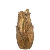 VASE NEBU BLUME - Polyresin - Gold - S - Ø 24 cm - Goldfarben, Glas/Naturmaterialien (51.5cm) - J-Line