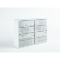 KOMMODE NUDO 120/101,5/39cm mit 8 Schubladen Türen Weiß - Weiß Hochglanz/Weiß, Holzwerkstoff (120/101.5/39cm) - MASSENO