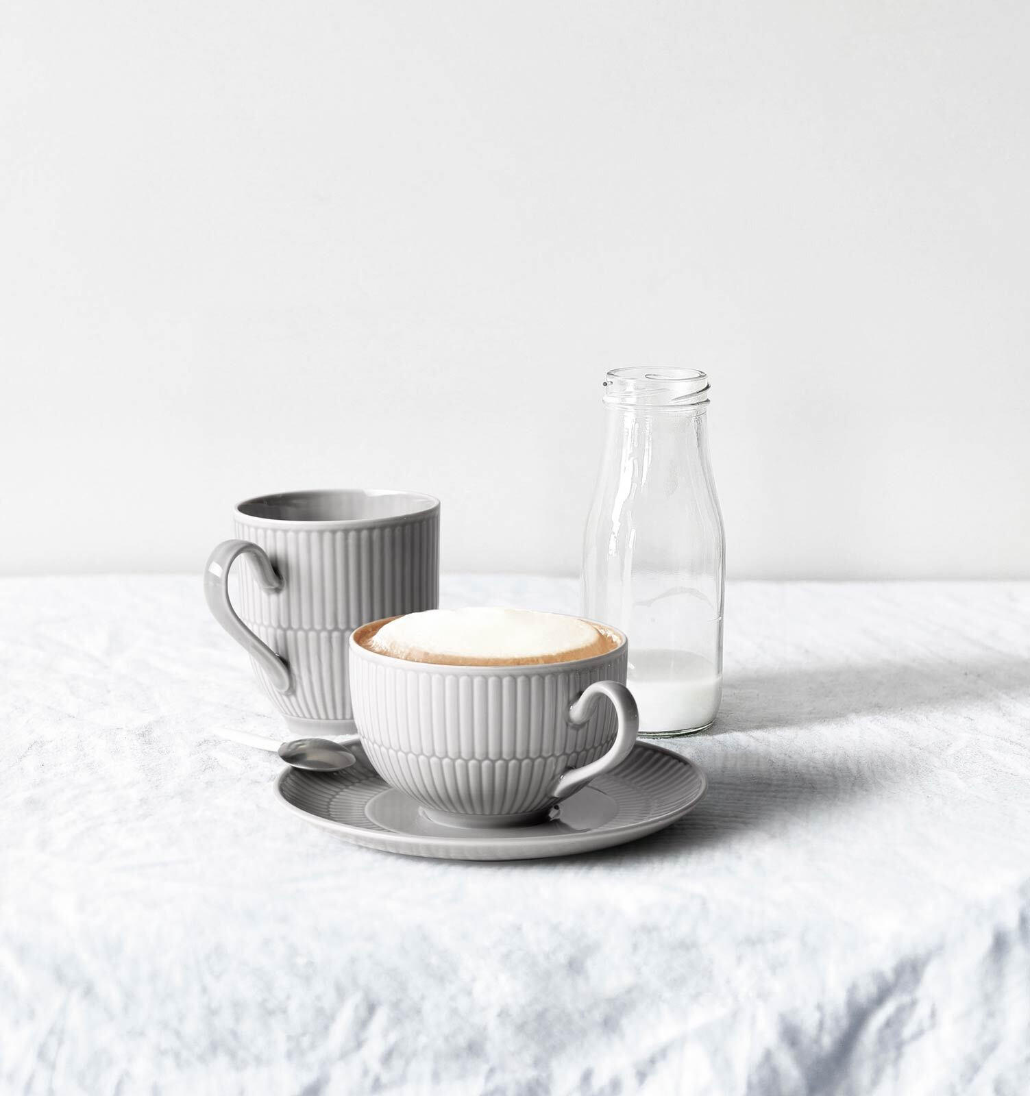 Thumbnail - Seltmann Weiden Kombi-Untertassen, Grau, Keramik, Rund, Kaffee & Tee, Tassen, Untertassen