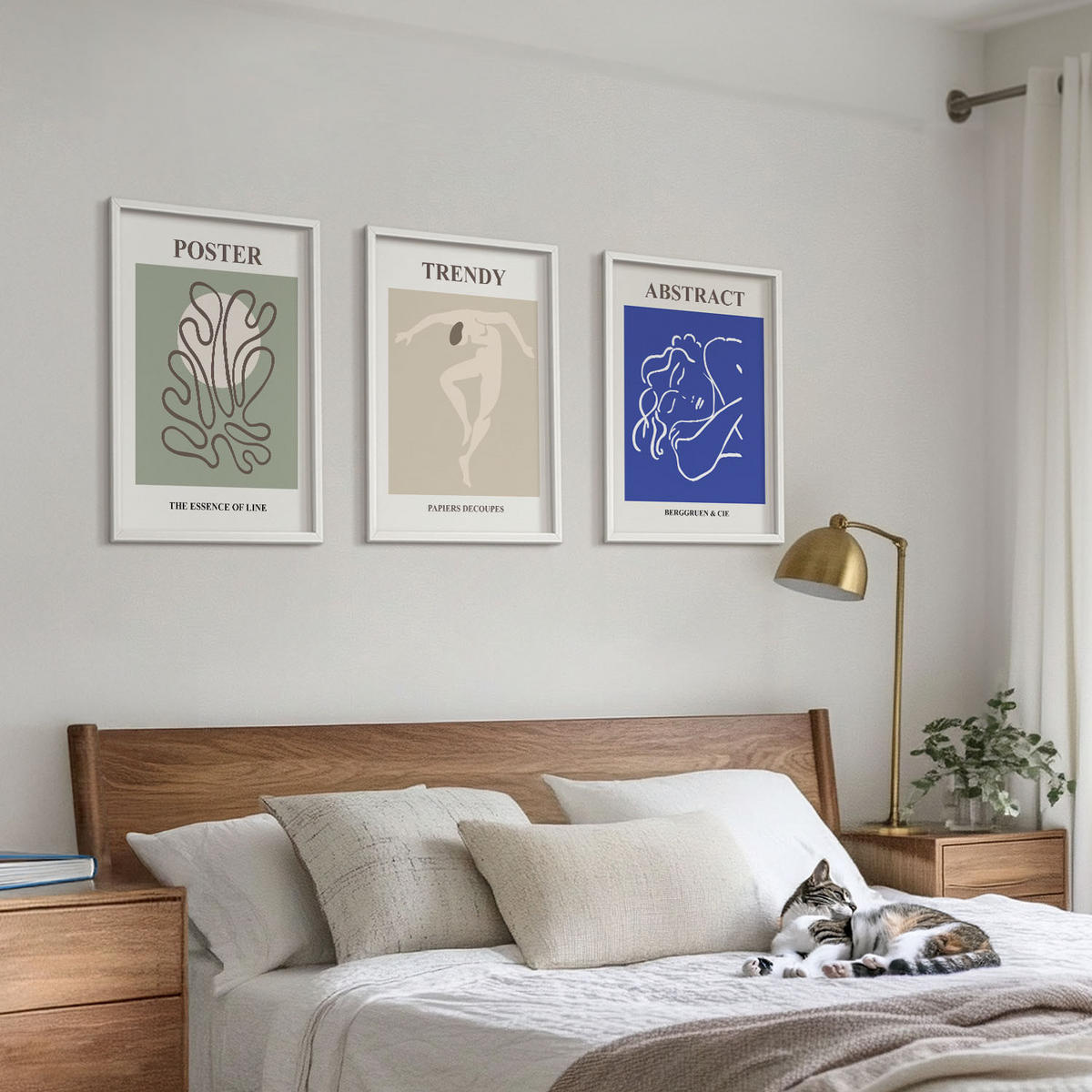 WANDBILDER 3er-Set - 40x60 cm Weißer Rahmen - Henri Matisse Pastellgrafiken - Weiß, Kunststoff (40/60cm) - ArtPrintCave