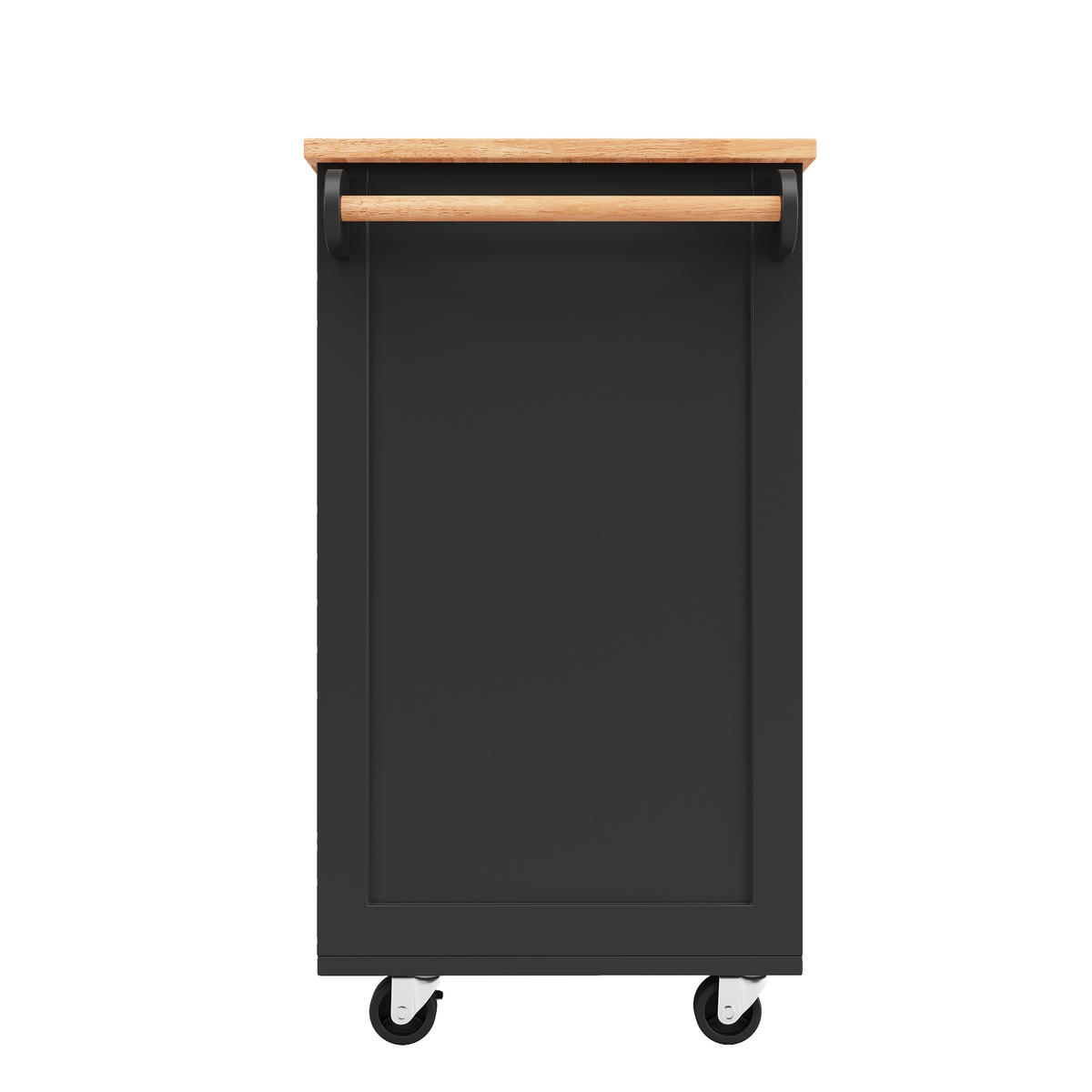 KÜCHENINSEL 102cm Küchenwagen Stauraum Schwarz - Schwarz, Metall (102/92/45cm) - FLIEKS