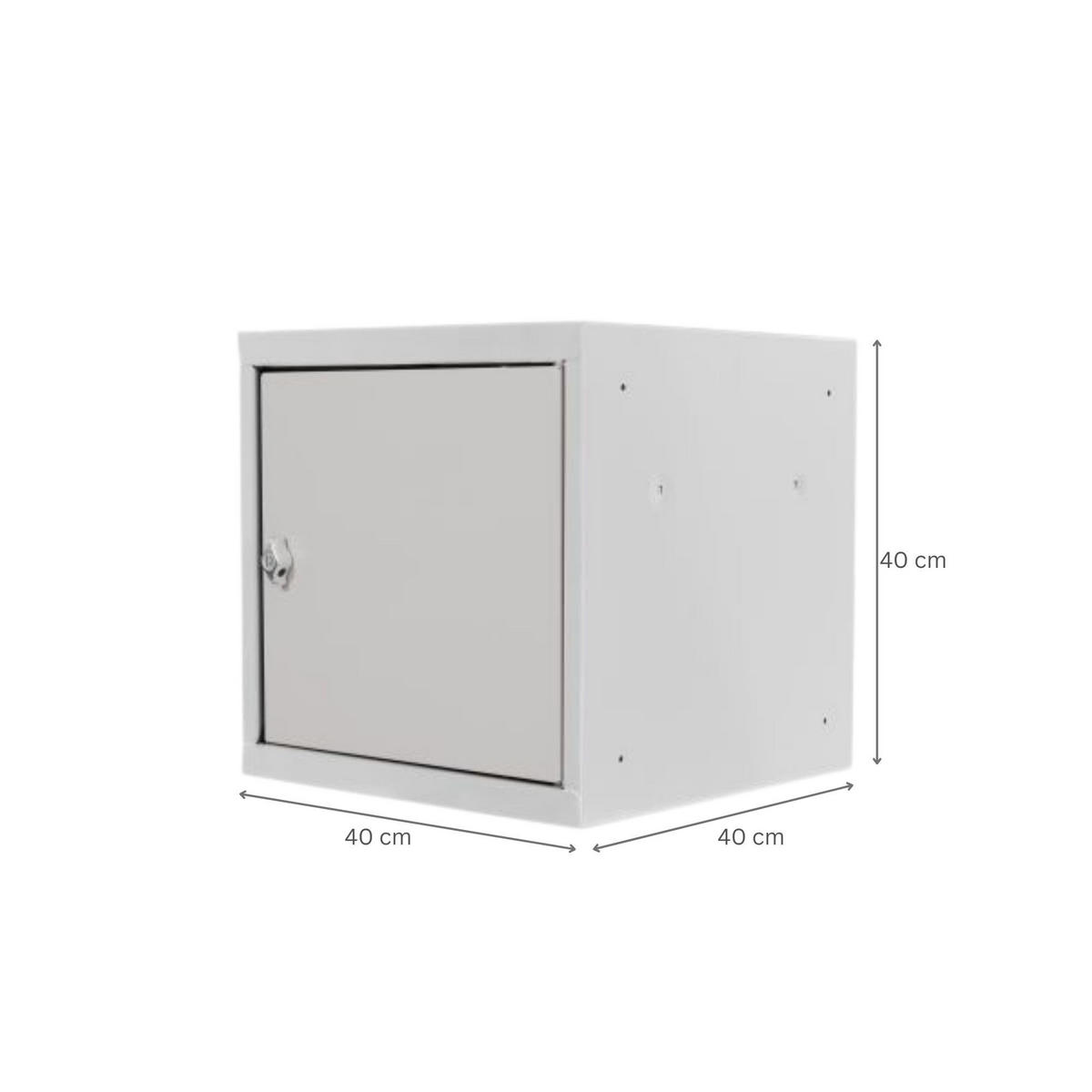 SCHLIESSFACHWÜRFEL 2x Blocky mit Drehriegelschloss für Vorhängeschloss 40x40x40cm Lichtgrau - Grau, Metall (40/40/40cm) - PROREGAL