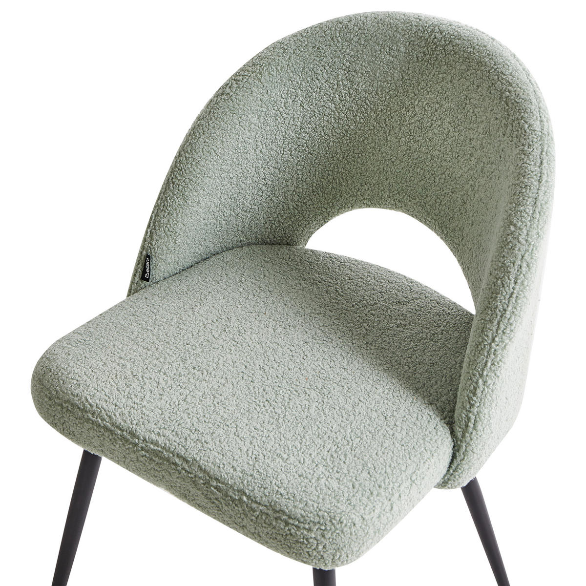 ESSZIMMERSTUHL 2er-Set Bouclé Hellgrün Onaga - Hellgrün, Textil (52/77/56cm) - Beliani