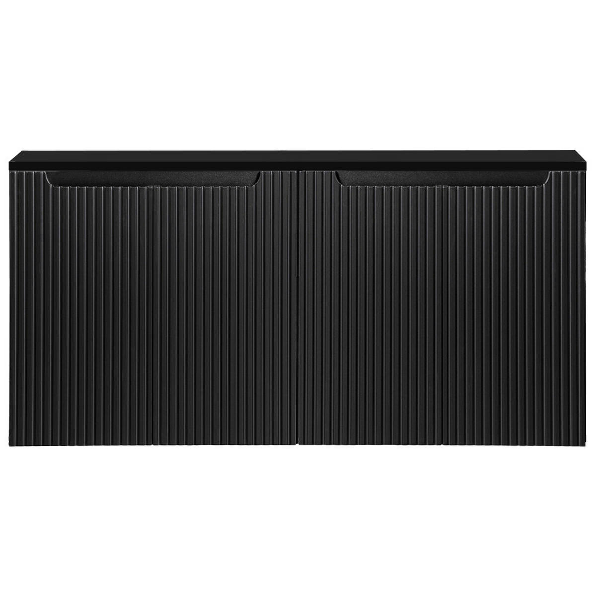 WASCHBECKENSCHRANK Newport-56 - Schwarz, Holzwerkstoff (120/60/40cm) - Lomado