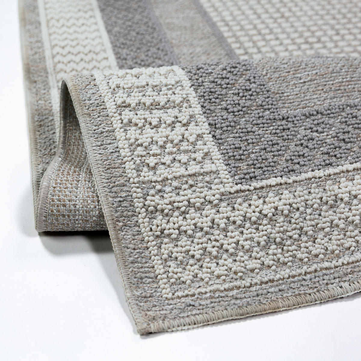 KURZFLORTEPPICH Waschbar NORA, mit Bordüre, Grau, 78 x 300 cm - Grau, Textil (300/78cm) - KADIMA DESIGN