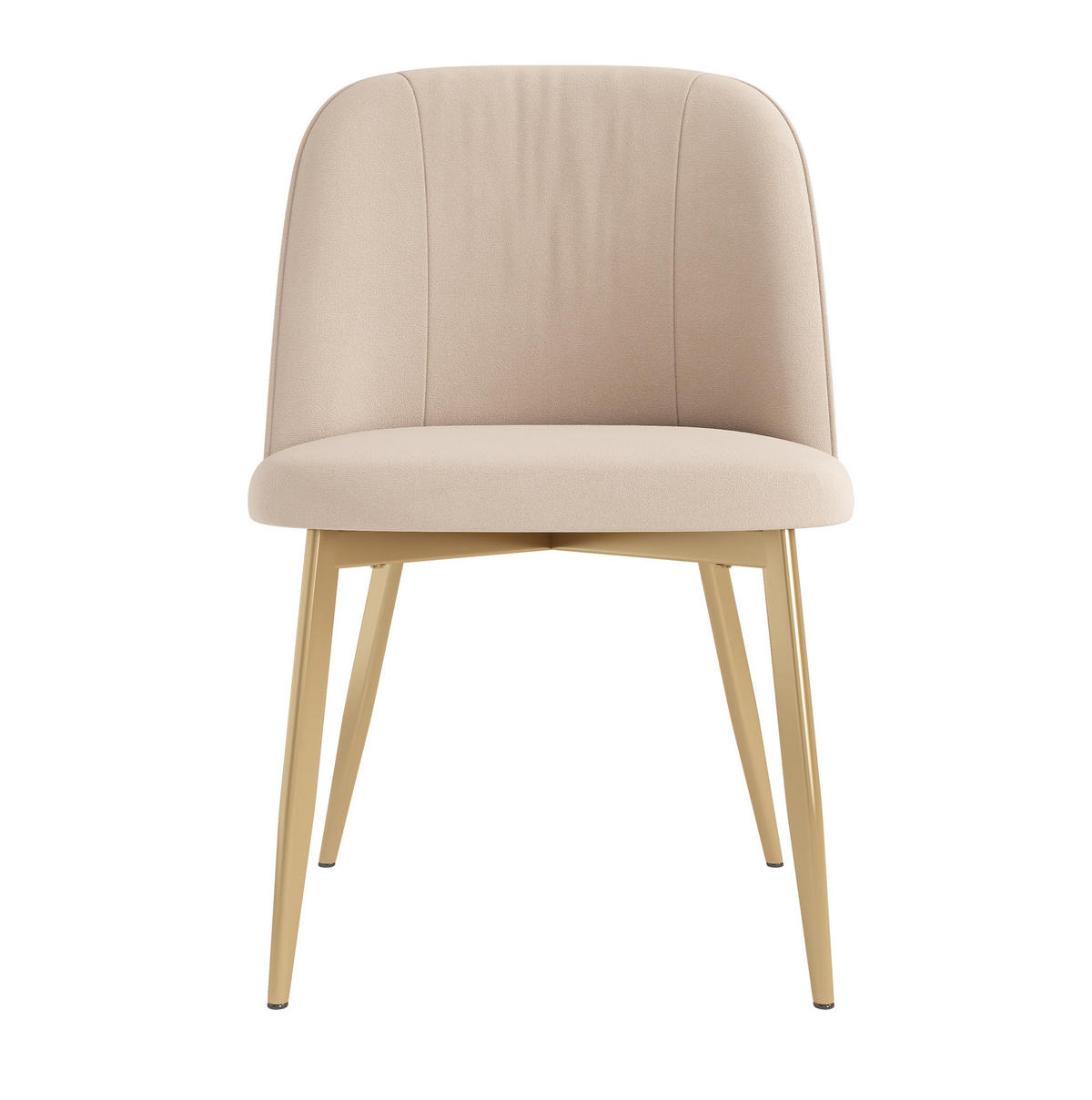ESSZIMMERSTUHL 6er-Set Samt Beige mit goldfarbenen Metallbeinen - Beige, Metall (50/80/53.2cm) - Meubliv
