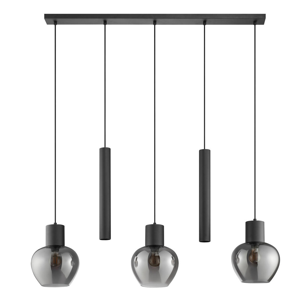 LED DECKENLEUCHTE Ligari Schwarz/Rauchglas 23/123/150 cm - Multicolor, Kunststoff (23/123/150cm) - Brilliant