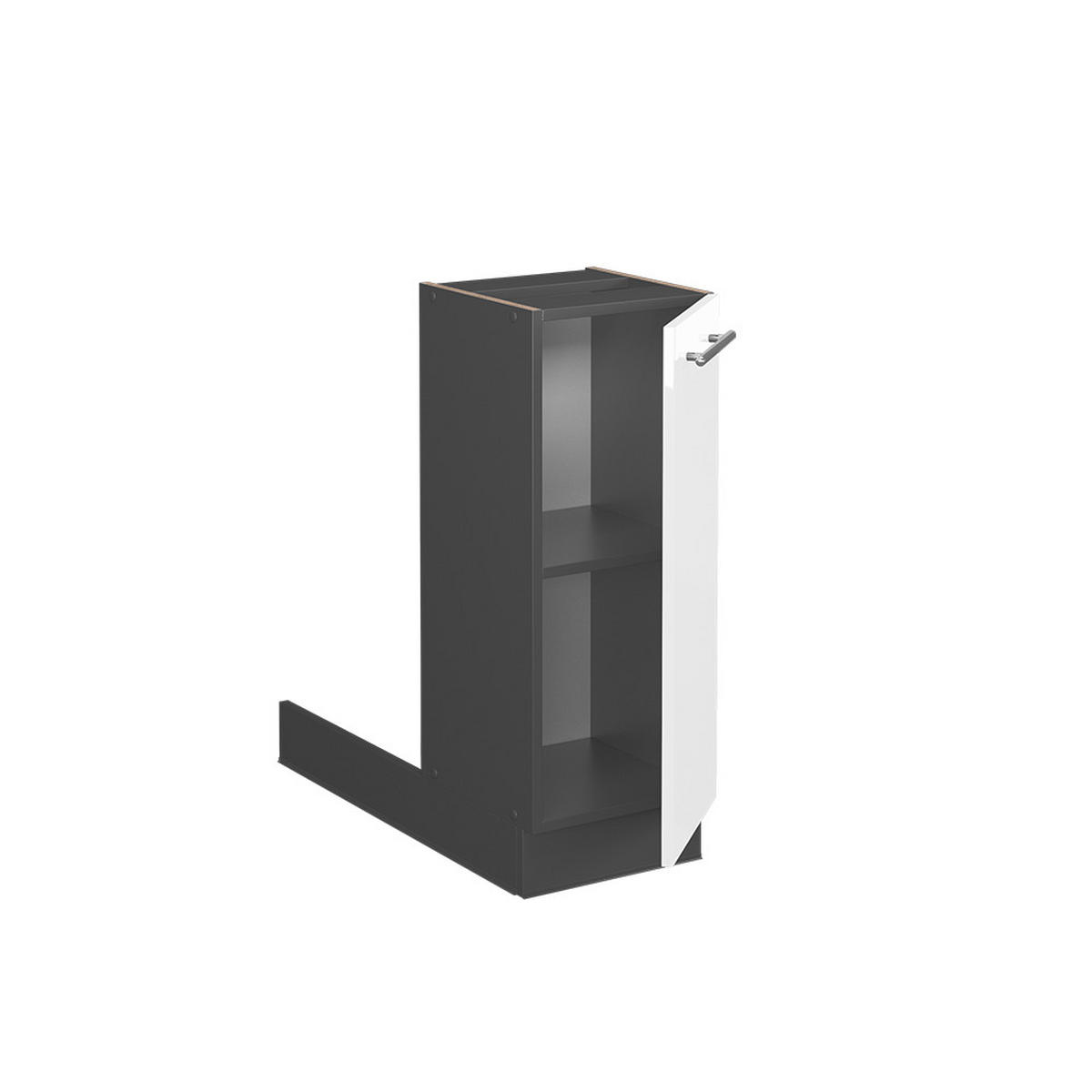 KÜCHENINSEL Fame-Line Weiß Hochglanz 30 cm ohne AP - Weiß Hochglanz/Anthrazit, Holzwerkstoff (30/82/70cm) - Vicco