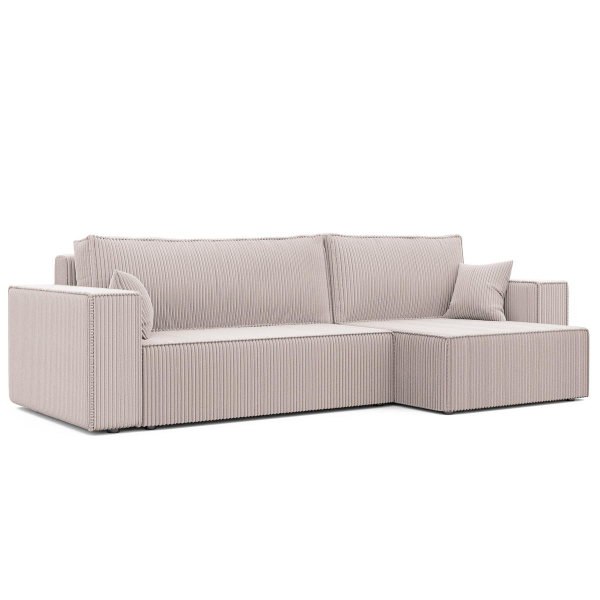 ECKSOFA mit Schlaffunktion und Bettkasten, Beige - Beige, Holzwerkstoff/Textil (145/276cm) - Idohome