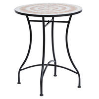 GARTENTISCH 60/60/71 cm mit Mosaik-Tischplatte und pulverbeschichtetem Stahlgestell, Stahl, Orange - Orange, Metall (60/60/71cm) - Redom