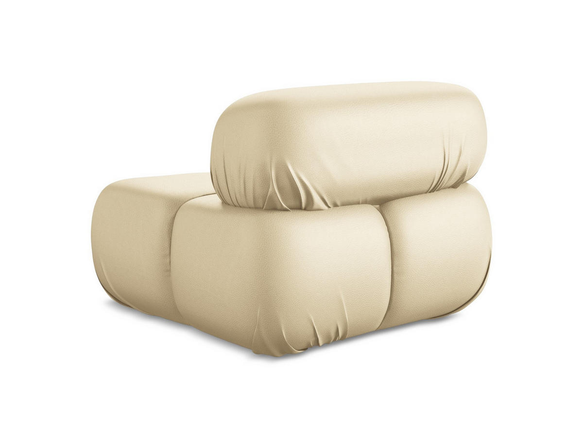 SESSEL Kunstleder Beige - Beige/Schwarz, Leder/Kunststoff (96/70/95cm) - Makamii