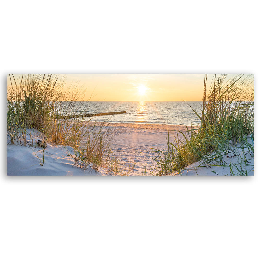 WANDBILD sonnenuntergang über dem meer - Beige, Textil (90/30cm) - Feeby
