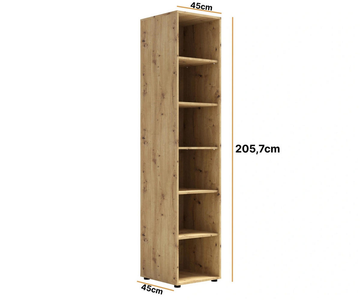 REGAL Eiche Artisan - 45 cm - Modena - Eiche Artisan, Holzwerkstoff (45/206/45cm) - Ravio