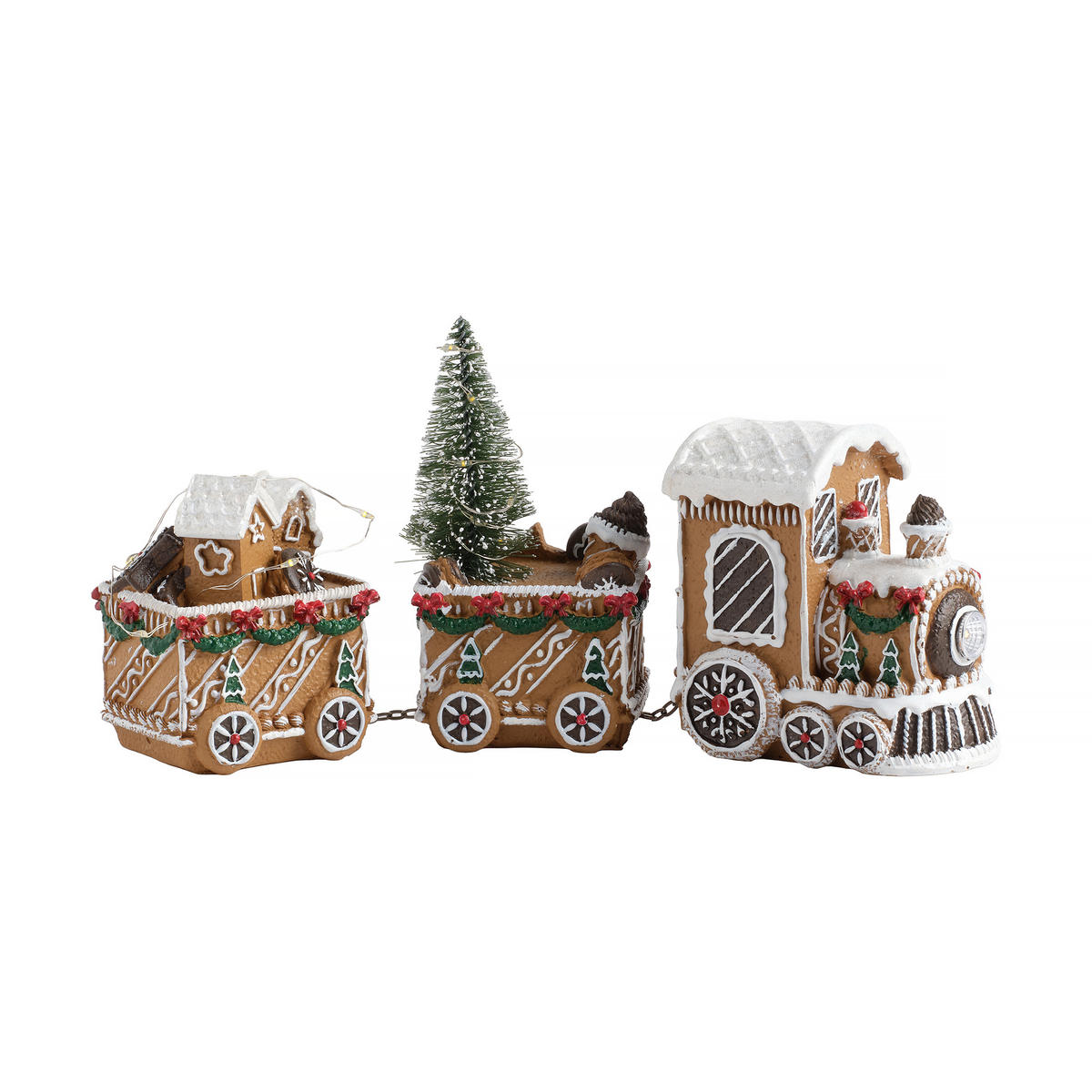 DEKOFIGUR Led CHARMTRAIN, 18 x 15 cm, Braun, Beleuchtet Weihnachtsfigur, Weihnachtsdeko, Deko Wohnzimmer, Winter Christmas, XMAS Geschenk - Braun, Kunststoff (7.5/15.5/18cm) - home&you