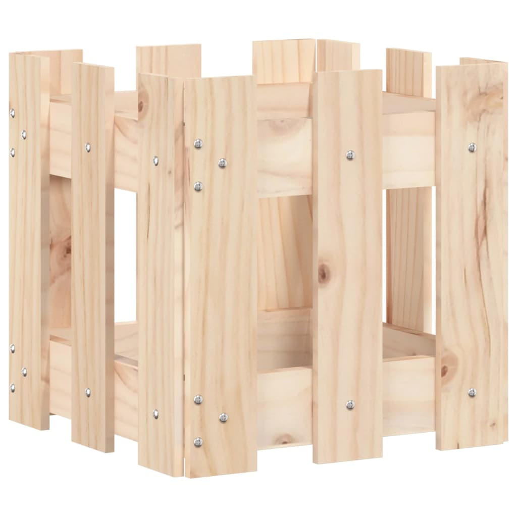 PFLANZKÜBEL Lattenzaun-Design 30x30x30 cm Massivholz Kiefer - Naturfarben, Holz (30/30/30cm)