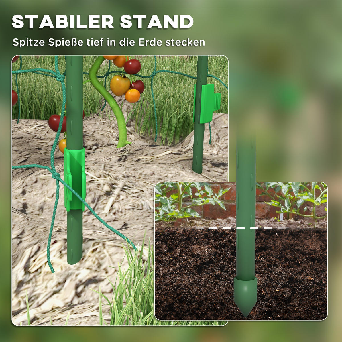 RANKHILFE für Kletterpflanzen, Verstellbares Spalier, für Garten, Balkon, Stahl, Grün - Grün, Kunststoff/Metall (43/183/182cm) - Outsunny