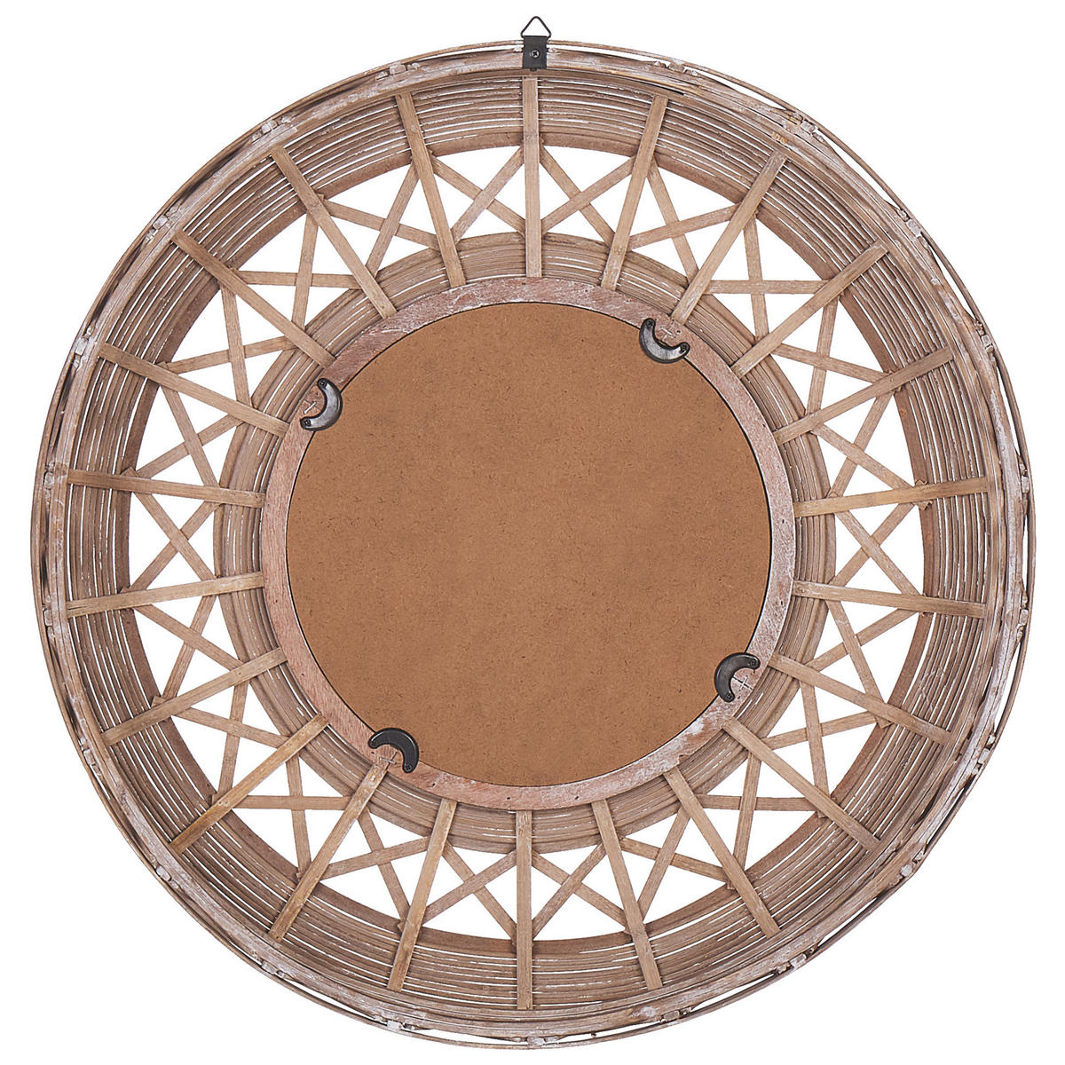 WANDSPIEGEL hellbraun Bambusholz 62 cm Cacoma - Braun, Holz (62/62/9cm) - Beliani