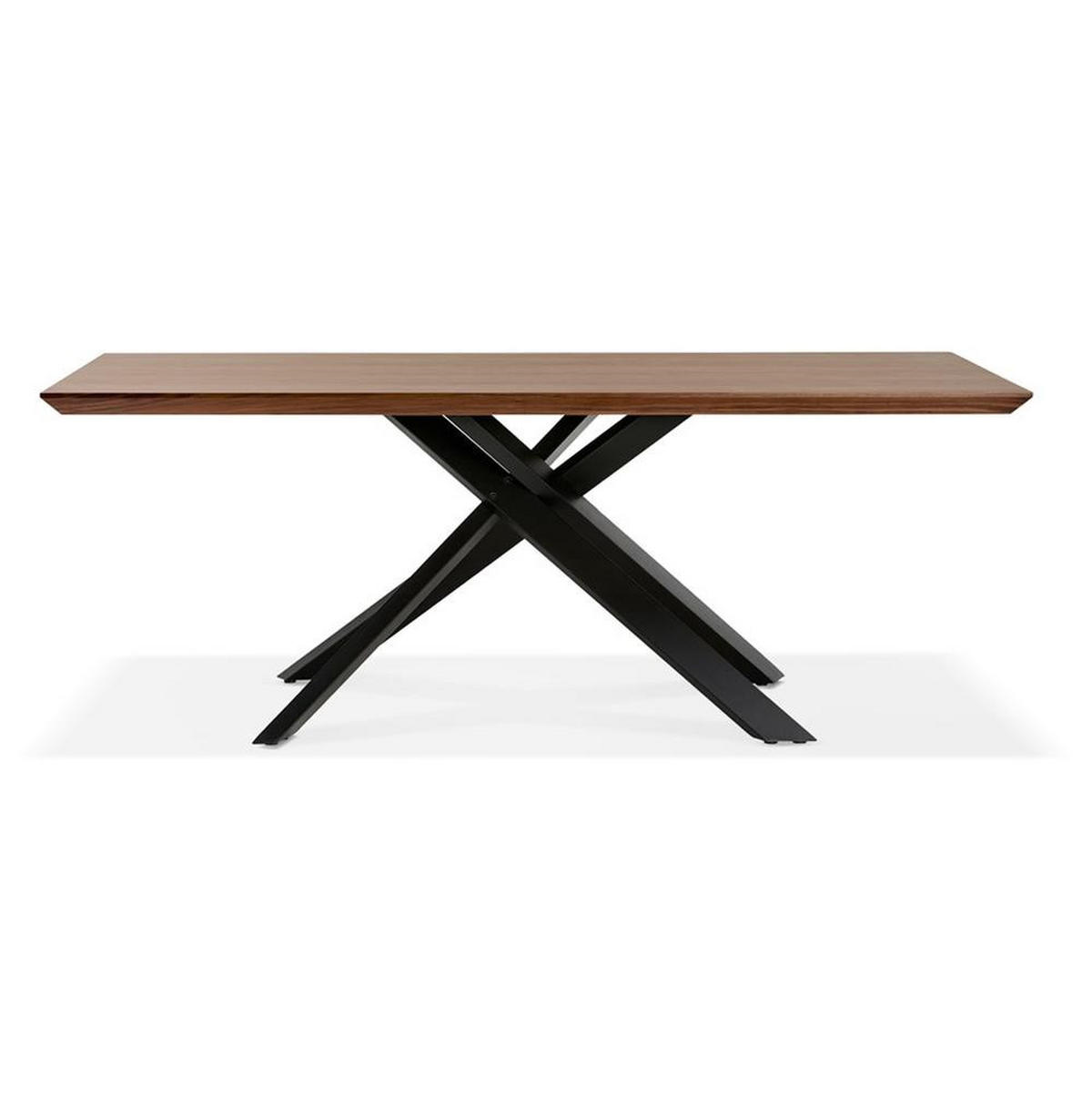 ESSTISCH Massivholz Metall X-Gestell Verschiedene Varianten NERIXO, Braun-Schwarz 200x100x75,5 cm - Schwarz/Braun, Holz/Metall (100/200/76cm) - KADIMA DESIGN
