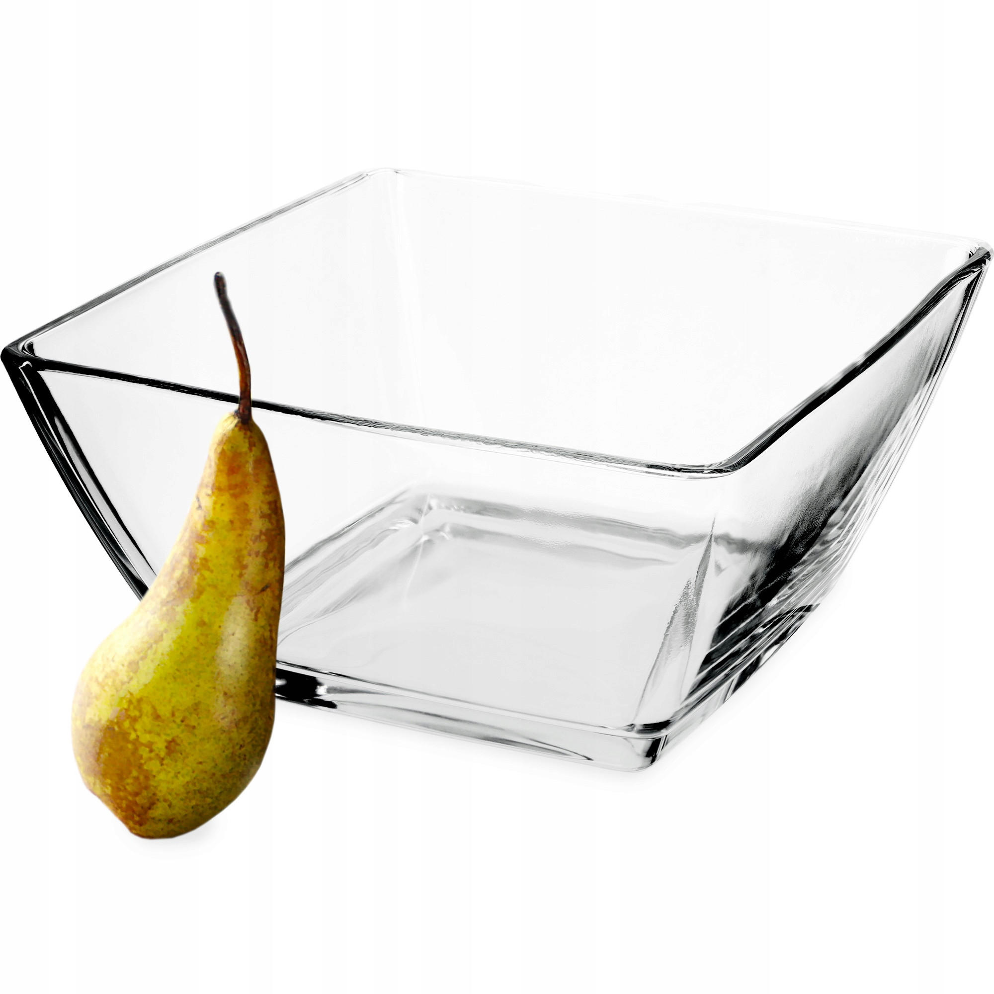 SALATSCHÜSSEL, Quadratisch, 19 cm, 1 Stück - Transparent, Glas (19cm) - KADAX