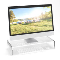 MONITORSTÄNDER Transparent Acryl 50 cm - Transparent, Kunststoff (20/50/10cm) - Relaxdays