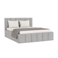 POLSTERBETT MEGAN 200/200 in Velours Grau - Grau, Holz/Holzwerkstoff (200/200cm) - Deine Möbel 24