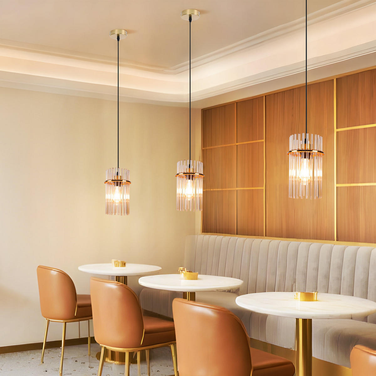 PENDELLEUCHTE Liora 16/10/150 cm - Goldfarben, Metall (16/10/150cm) - ZMH