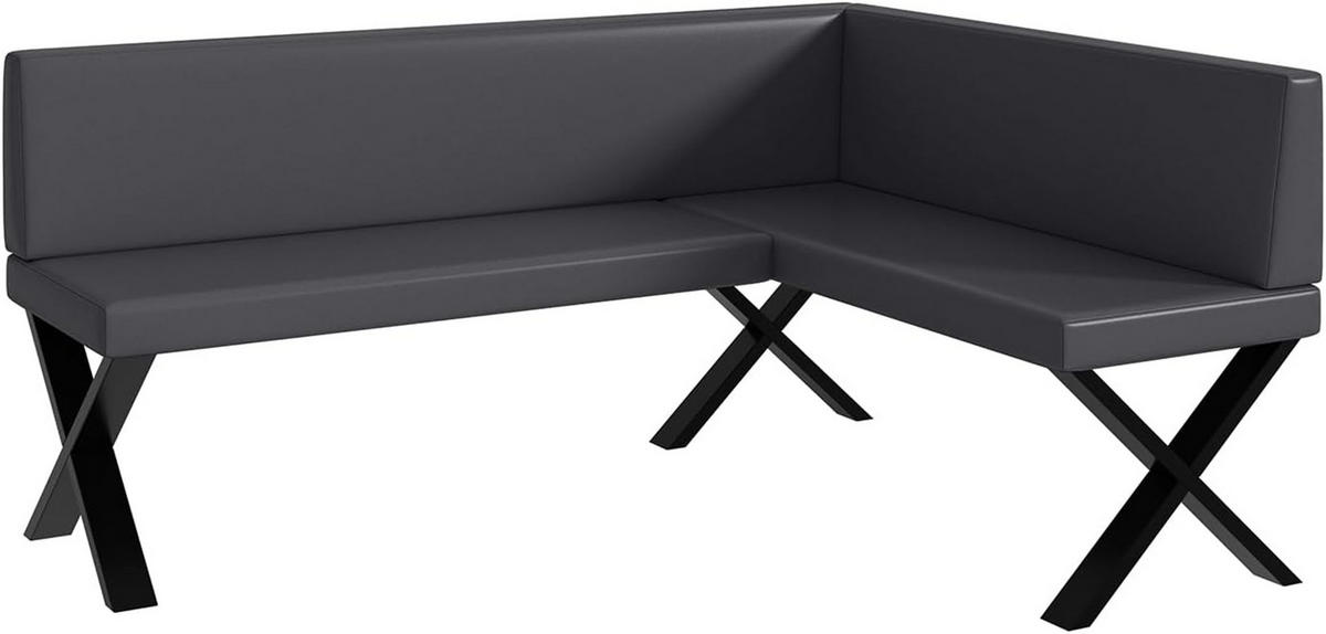 ECKBANK TONI_X - Grau, Leder (128/168cm) - Meblini