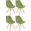 STUHL 4er Set Samt hellgrün - Naturfarben/Hellgrün, Holz/Textil (48/81/54cm) - CLP