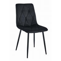 ESSZIMMERSTUHL TYRA schwarzer Sitz, schwarze Beine - Schwarz, Textil (44.5/87/54.5cm) - Valora