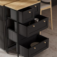 KOMMODE Belaro Schwarz 56 x 95 cm mit 5 Schubladen - Schwarz, Holzwerkstoff (56/95/30cm) - Vicco